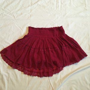 FP One smocked and lacy Penelope mini skirt. Large